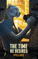  2016 anthro book_cover camera cheetah clock clothed clothing cover detailed_background english_text felid feline fur inside kamui_(artist) kyell_gold male mammal necktie solo standing text video_camera white_body white_fur 