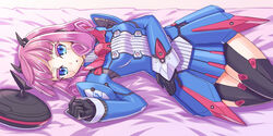  :o android bad_id bad_pixiv_id bed_sheet black_gloves black_thighhighs blue_eyes blue_skirt bow colored_eyelashes curly_hair female garter_straps gloves hat long_sleeves looking_at_viewer lou_(phantasy_star) lying on_back phantasy_star phantasy_star_portable_2 phantasy_star_universe photoshop_(medium) pink_hair puffy_sleeves robot_ears short_hair skirt solo thigh_strap thighhighs yukimura_tsubame 