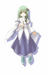  detached_sleeves female green_hair japanese_clothes kochiya_sanae long_hair mizuno_minato solo touhou 