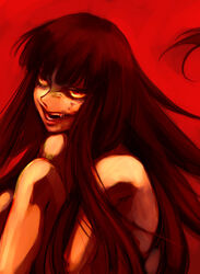  alucard_(hellsing) androgynous black_hair blood commentary_request female genderswap_(mtf) girlycard hellsing hellsing:_the_dawn kabane_(follabi) long_hair nude oerba_yun_fang red_eyes rule_63 smile solo 