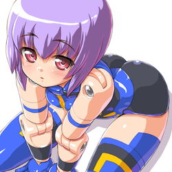  ass bad_id bad_pixiv_id blush busou_shinki dd_(ijigendd) doll_joints espadia expressionless female joints purple_hair red_eyes shadow short_hair simple_background sitting solo thighhighs white_background 