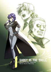  2boys batou_(gits) caffein coat commentary_request female ghost_in_the_shell ghost_in_the_shell_stand_alone_complex highres kusanagi_motoko mullet multiple_boys purple_hair red_eyes short_hair sunglasses togusa_(gits) 