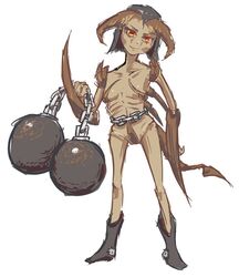  chains female metal_ball monster_girl personification serious_sam skeleton solo triple-q 