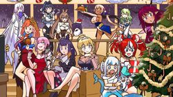  6+girls animal_ears antlers ao-chan_(ninomae_ina&#039;nis) black_hair blonde_hair bloop_(gawr_gura) blue_eyes blue_hair blunt_bangs braid braided_bangs branch breasts candy candy_cane ceres_fauna ceres_fauna_(1st_costume) chains christmas christmas_tree cleavage couch cup dark-skinned_female dark_skin dress drinking_glass earrings eating elbow_gloves evening_gown feather_earrings feathers fins fish_tail food gawr_gura gawr_gura_(party_dress) gift gloves gradient_hair green_hair grey_hair hair_intakes hair_ornament hakos_baelz halo headband heterochromia highres holocouncil hololive hololive_english holomyth horns irys_(hololive) jewelry light_brown_hair limiter_(tsukumo_sana) long_hair mori_calliope mori_calliope_(party_dress) mouse_ears mouse_girl multicolored_hair multiple_girls nanashi_mumei ninomae_ina&#039;nis ninomae_ina&#039;nis_(party_dress) official_art omega_alpha open_mouth orange_hair ouro_kronii pink_hair planet_hair_ornament pointy_ears purple_eyes purple_hair red_hair see-through shark_girl shark_tail sharp_teeth short_hair single_braid skirt sky smile star_(sky) starry_sky streaked_hair tail takanashi_kiara takanashi_kiara_(party_dress) teeth television tentacle tentacle_hair tiara triangle_halo tsukumo_sana tsukumo_sana_(1st_costume) turkey_(food) twintails very_long_hair virtual_youtuber watson_amelia watson_amelia_(party_dress) wine_glass wings wllmagic yellow_eyes 