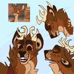  1998 1:1 ambiguous_gender angry anthro deer digital_drawing_(artwork) digital_media_(artwork) feral frillious frown happy mammal new_world_deer reindeer rudolph_the_red-nosed_reindeer:_the_movie smile solo zoey_(rudolph) 