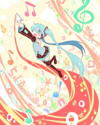  aqua_eyes aqua_hair ayakashi_(monkeypanch) bad_id bad_pixiv_id chibi cursor female hatsune_miku headset highres long_hair necktie open_mouth skirt smile solo twintails vocaloid 