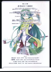  absurdres bandage black_legwear blue_eyes bodysuit druid ear female female grace_o&#039;malley green_hair highres kyoukai_senjou_no_horizon kyoukaisenjou_no_horizon pointy smile solo staff tori_(amadok79) translation_request weapon 