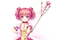  bow cropped female hair_ribbon highres kaname_madoka kaname_madoka_(magical_girl) magical_girl mahou_shoujo_madoka_magica mahou_shoujo_madoka_magica_(anime) pink_eyes pink_hair ribbon sayori_(neko_works) short_hair short_twintails smile twintails 