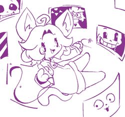  anthro bovid canid canine caprine clothed clothing deltarune drawing felid feline fur goat hair mammal monochrome open_mouth papyrus_(undertale) pens purple_and_white ralsei sans_(undertale) smile tem temmie_(undertale) topwear undertale undertale_(series) white_body white_fur yokugrapecrepe 