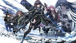  404_(girls&#039;_frontline) 6+girls anti-rain_(girls&#039;_frontline) ar-15 argonauts_(girls&#039;_frontline) assault_rifle bandana black_cloak brown_hair cloak company_name dual_wielding field flower flower_field girls&#039;_frontline gun h&amp;k_ump highres holding holding_gun holding_weapon isomer_(girls&#039;_frontline) isomer_hivemind_(girls&#039;_frontline) kcco_(girls&#039;_frontline) m4_carbine m4a1_(girls&#039;_frontline) m4a1_(mod3)_(girls&#039;_frontline) mask military military_vehicle motor_vehicle mouth_mask multiple_girls nyto_(girls&#039;_frontline) official_art one_eye_closed outdoors paradeus particle_cannon_case pink_hair revision rifle scar scar_across_eye scar_on_face scope skull_mask st_ar-15_(girls&#039;_frontline) st_ar-15_(mod3)_(girls&#039;_frontline) submachine_gun swav tank twintails ump45_(girls&#039;_frontline) ump45_(mod3)_(girls&#039;_frontline) ump9_(girls&#039;_frontline) ump9_(mod3)_(girls&#039;_frontline) weapon weapon_case 