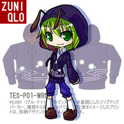  antennae commentary_request female green_eyes green_hair hood hooded_jacket jacket lowres short_hair solo tobi_(pixiv36250) touhou wriggle_nightbug 