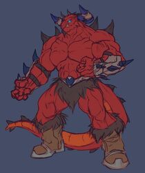  abs biceps chaor chaotic clothed clothing demon horn male muscular muscular_male pecs red_body red_skin relay314 solo 