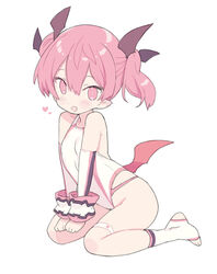  :d bare_shoulders blade_(galaxist) blush breasts commentary_request detached_sleeves emelia_pris female full_body long_sleeves looking_at_viewer low_wings no_shoes oerba_yun_fang one-piece_swimsuit open_mouth pink_eyes pink_hair pointy_ears pop-up_story red_wings simple_background small_breasts smile socks solo stirrup_legwear swimsuit toeless_legwear twintails white_background white_one-piece_swimsuit white_sleeves white_socks wing_hair_ornament wings 