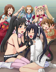  +_+ 6+girls =_= akiyama_mio animal_ears armband ass belt bikini bikini_top_only blue_sailor_collar blush boots cat_ears cat_girl cat_tail choker commentary_request cosplay crying cure_peach cure_peach_(cosplay) fake_animal_ears forced_dressing francesca_lucchini francesca_lucchini_(cosplay) fresh_precure! ha-ru hair_ornament hair_ribbon hatsune_miku hatsune_miku_(cosplay) highres hirasawa_yui holding holding_clothes k-on! kita_high_school_uniform kotobuki_tsumugi long_hair macross macross_frontier magical_girl multiple_girls nakano_azusa neon_genesis_evangelion panties pantyhose peeping photoshop_(medium) pink_choker pink_wrist_cuffs plugsuit ponytail precure ranka_lee ranka_lee_(cosplay) ribbon sailor_collar school_uniform serafuku shorts skull_hair_ornament souryuu_asuka_langley souryuu_asuka_langley_(cosplay) sparkle strike_witches striped_clothes striped_panties suzumiya_haruhi suzumiya_haruhi_(cosplay) suzumiya_haruhi_no_yuuutsu swimsuit tail tainaka_ritsu take_it_home tears tengen_toppa_gurren_lagann thighhighs twintails underwear vocaloid winter_uniform world_witches_series wrist_cuffs yamanaka_sawako yoko_littner yoko_littner_(cosplay) yuri 