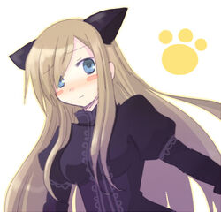  alternate_costume animal_ears bad_id bad_pixiv_id blue_eyes blush brown_hair cat_ears female long_hair lowres official_alternate_costume paw_print solo tales_of_(series) tales_of_the_abyss tear_grants tear_grants_(monster_collector) yoshi_(koloio) 