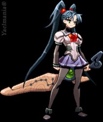  animated animated female kutuna_yui lowres pantyhose pixel_art solo vanguard_princess watermark weapon 