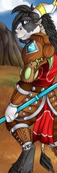  1:3 2016 amocin anthro armor ass blizzard_entertainment bookmark_design bovid bovine butt_pose detailed_background digital_media_(artwork) druid druids_the_comic fur hair hooves horde horn looking_at_viewer magic_user male mammal pose serid_(amocin) solo staff tauren tribal_spellcaster warcraft 