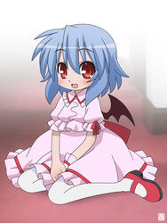  blue_hair happy hatomugisan lolicon remilia_scarlet touhou 