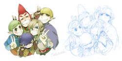  blue_eyes cawlin groose hair link multiple_boys pointy_ears red the_legend_of_zelda 