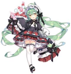  :3 =_= akashi_(azur_lane) akashi_(the_black_cat_cometh!)_(azur_lane) animal_ears azur_lane black_bow black_choker black_dress black_footwear black_hairband blush bow brown_eyes cat_ears choker dress female frilled_hairband frilled_legwear frills full_body gem gem_(azur_lane) glint green_hair hair_between_eyes hair_ornament hairband hairclip head_tilt holding holding_plate long_hair long_sleeves looking_at_viewer mole mole_under_eye official_alternate_costume official_art parted_lips plate red_gemstone saru shoes sleeves_past_fingers sleeves_past_wrists standing standing_on_one_leg thighhighs transparent_background v-shaped_eyebrows very_long_hair white_thighhighs wide_sleeves wisdom_cube_(azur_lane) 