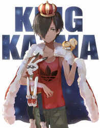  1boy cape commentary_request crown goggles goggles_on_head ikezawa_kazuma kari-kenji king_kazma male_focus solo summer_wars tetsuo_(tashirosu) 