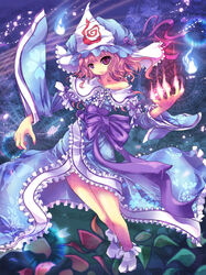  female ghost hat ms06s photoshop_(medium) pink_eyes pink_hair saigyouji_yuyuko solo touhou 