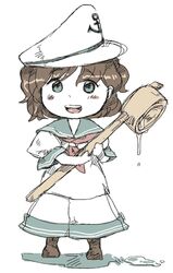  bad_link brown_hair buranantoka female green_eyes hat hishaku murasa_minamitsu sailor sailor_collar sailor_hat short_hair solo touhou 