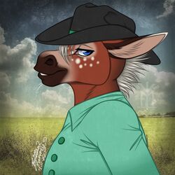  1:1 anthro asinus bust_portrait cowboy digital_media_(artwork) donkey equid equine femboy leroy_(allenh13) male mammal portrait solo thehuntingwolf western yeehaw 