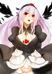  cleavage dress gothic_lolita lolita_fashion orokanahime rozen_maiden suigintou wings 