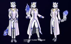  3d_(artwork) absurd_res blazer digital_media_(artwork) domestic_cat felid feline felis female fur hi_res katerine_flores mammal model_sheet solo source_filmmaker_(artwork) standing warfare_machine warfaremachine white_body white_fur 