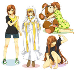  alternate_hair_length alternate_hairstyle animal_print bad_id bad_pixiv_id barefoot black_shirt brown_eyes brown_hair bruise casual cosplay female frog_print gekota green_pajamas habit heart heart_print hug index_(toaru_majutsu_no_index) index_(toaru_majutsu_no_index)_(cosplay) injury kill_bear long_hair medium_hair misaka_imouto misaka_mikoto multiple_persona nun nuriko-kun pajamas photoshop_(medium) print_pajamas school_uniform shirt shoes short_hair short_sleeves siblings sisters sneakers stuffed_animal stuffed_toy teddy_bear toaru_kagaku_no_railgun toaru_kagaku_no_railgun_s toaru_majutsu_no_index tokiwadai_school_uniform torn_clothes torn_shirt very_long_hair 