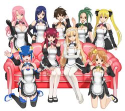  amane cleavage dream_c_club dream_c_club_zero dress haruka_(dream_c_club) ili maid megane mian mio_(dream_c_club) morisawa_haruyuki nao_(dream_c_club) reika rui setsu stockings thighhighs 