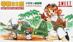  a6m_zero aircraft airplane blue_eyes boots feline female fujita_yukihisa gloves goggles jpeg_artifacts logo lossy-lossless lucky_(sweet) military military_uniform nasa-chan palm_tree pilot pointing red_hair retro_artstyle running shorts signature smile sweet_aviation_model_div. tree twintails uniform vehicle_focus world_war_ii 