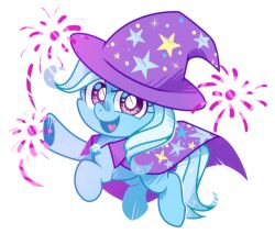  cape chibi clothing equid equine female friendship_is_magic hasbro horse magic magician_hat mammal my_little_pony open_mouth pony purple_cape purple_clothing purple_eyes solo trixie_(mlp) yokokinawa 