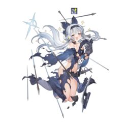  animal armor arrow_(projectile) arrow_in_body arrow_in_head bandages bare_shoulders belt black_choker black_hairband blue_eyes blush boots bow breasts choker closed_eyes collarbone cross cross_earrings damaged defeat dress earrings facing_viewer feline female floating_hair full_body girls&#039;_frontline gloves grey_bow grey_dress grey_footwear grey_hair groin gun haijin hairband hairbow handgun high_heel_boots high_heels holding holding_animal holding_cat jewelry jumping lace-trimmed_hairband lace_trim long_hair navel no_panties object_through_head official_alternate_costume official_art open_mouth pelvic_curtain pouch red_eyes sheath sheathed short_sword sidelocks small_breasts solo star_(symbol) strapless strapless_dress sword toeless_footwear toes tokarev_(girls&#039;_frontline) tokarev_(griffin&#039;s_dancer)_(girls&#039;_frontline) tokarev_tt-33 torn_clothes transparent_background very_long_hair weapon wind 