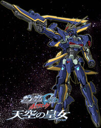  beam_rifle clenched_hand copyright_name energy_gun green_eyes gun gundam gundam_seed gundam_seed_astray gundam_seed_astray_tenku_no_hime head_tilt highres holding holding_gun holding_weapon load_astray_z logo mecha mobile_suit no_humans robot science_fiction solo tokita_kouichi weapon 