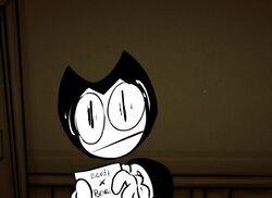  2017 animated bendy_and_the_ink_machine bendy_the_dancing_demon black_body bow_(feature) bow_tie demon fleischer_style_toon humanoid lenny_face male meme not_furry reaction_image scared short_playtime solo toony xray32p 