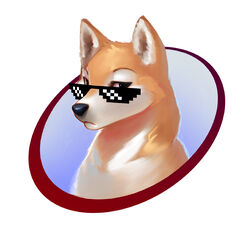  canid canine canis deal_with_it digital_drawing_(artwork) digital_media_(artwork) domestic_dog eyewear feral fur headshot_portrait herding_dog hi_res looking_at_viewer male mammal meme multicolored_body multicolored_fur pastoral_dog pixel_glasses portrait rags_(youtuber) shnider simple_background solo spitz sunglasses two_tone_body two_tone_fur welsh_corgi white_background youtuber 