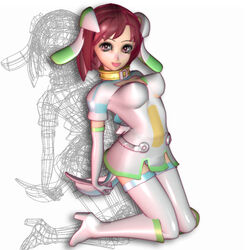  3d collar kneeling red_hair rocket_tits 