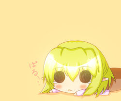  black_eyes blonde_hair commentary_request female mizuhashi_parsee noiz paru_paru pointy_ears short_hair solid_circle_eyes touhou 