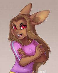  clothing female hair hi_res lagomorph leporid mammal rabbit solo strawberryneko 