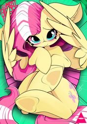  absurd_res ahekao blue_eyes blush equid equine female feral fluttershy_(mlp) friendship_is_magic hasbro hi_res hooves horse mammal my_little_pony mythological_creature mythological_equine mythology pegasus pony smile solo wings 