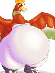  2021 avian belly big_belly bird blitzit claws feral hi_res ho-oh legendary_pok&eacute;mon looking_surprised nintendo obese obese_feral open_mouth overweight overweight_feral pok&eacute;mon_(species) pokemon solo spread_arms standing tongue video_games 