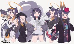  absurdres ao-chan_(ninomae_ina&#039;nis) black-framed_eyewear black_gloves black_kimono black_shorts blue_eyes breasts dress female glasses gloves gradient_hair headphones headphones_around_neck highres hololive hololive_english japanese_clothes kimono knifecat long_hair low_wings multicolored_hair multiple_views ninomae_ina&#039;nis ninomae_ina&#039;nis_(1st_costume) ninomae_ina&#039;nis_(casual) ninomae_ina&#039;nis_(loungewear) ninomae_ina&#039;nis_(new_year) ninomae_ina&#039;nis_(party_dress) official_alternate_costume orange_hair purple_dress purple_hair rectangular_eyewear shirt short_hair short_shorts shorts small_breasts strapless strapless_dress t-shirt takodachi_(ninomae_ina&#039;nis) tentacle_hair tube_dress virtual_youtuber white_shirt wings 