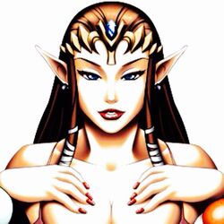  breasts brown_hair edit jewelry large_breasts nintendo princess_zelda the_legend_of_zelda zelda_(twilight_princess) 