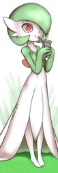  2017 absurd_res digital_media_(artwork) female gabbslines gardevoir generation_3_pokemon grass happy hi_res juice_box nintendo not_furry plant pokemon pokemon_(species) simple_background smile solo 