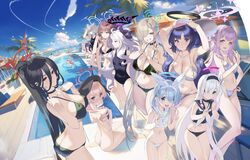  6+girls animal_ears arona_(blue_archive) aru_(blue_archive) asuna_(blue_archive) bare_arms bare_legs bare_shoulders beret bikini black_bikini black_choker black_hair black_hat black_horns black_one-piece_swimsuit black_sailor_collar black_wings blue_archive blue_eyes blue_hair blush braid breasts choker closed_eyes closed_mouth colored_inner_hair competition_swimsuit completely_nude covered_nipples cross_hair_ornament day demon_horns extra_ears grey_bikini grey_eyes grey_hair hair_ornament hair_over_one_eye hasumi_(blue_archive) hat head_wings highres hina_(blue_archive) horns hoshino_(blue_archive) itou_ben koharu_(blue_archive) large_breasts light_brown_hair long_hair looking_at_viewer medium_breasts micro_bikini mika_(blue_archive) momoka_(blue_archive) multicolored_hair multiple_girls multiple_horns neckerchief nipples no_wings nude official_alternate_costume one-piece_swimsuit open_mouth outdoors parasol pink_bikini pink_eyes pink_hair plana_(blue_archive) pointy_ears pool purple_eyes purple_hair red_eyes rin_(blue_archive) sailor_collar school_swimsuit shiroko_(blue_archive) shiroko_(swimsuit)_(blue_archive) short_hair single_braid small_breasts smile swimsuit teeth two_side_up umbrella upper_teeth_only very_long_hair water white_bikini white_neckerchief white_sailor_collar wings wolf_ears yellow_eyes yuuka_(blue_archive) 