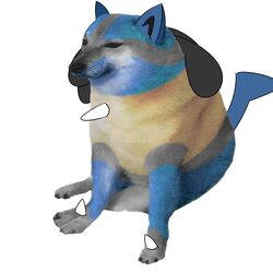  ambiguous_gender blue_body blue_fur canid canine canis cheems dogelore feral feralized fur generation_4_pokemon lucario mammal meme nintendo pokemon pokemon_(species) simple_background sitting solo spikes unknown_artist white_background 