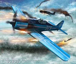  2boys aerial_battle aircraft airplane artist_name battle bf_109 cloud commentary_request commission commissioner_name cross dogfight explosion fire formation_girls fw_190 highres insignia iron_cross kagawa_hiroaki luftwaffe motion_blur multiple_boys projectile_trail propeller skeb_commission sky smoke smoke_trail vehicle_focus wehrmacht 