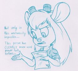  2018 5_fingers anthro chip_&#039;n_dale_rescue_rangers clothed clothing dfectivedvice disney english_text female fingers gadget_hackwrench hair mammal mouse murid murine rodent solo text traditional_media_(artwork) 